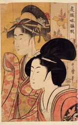 Two Beauties with Bamboo